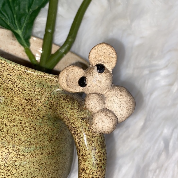 Hand Made Pottery Pitcher with Cute Little Mouse on Handle - Picture 5 of 17